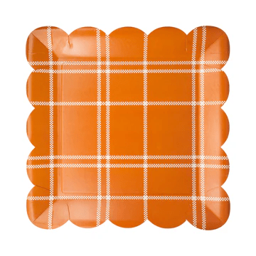 Rust Windowpane 10" Paper Plate | 8ct - Zurchers