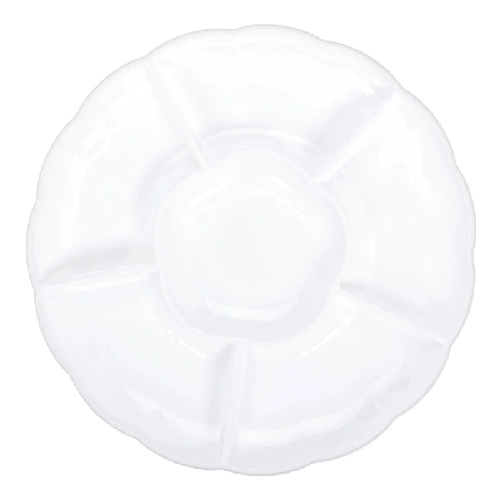 Scalloped Sectional Plastic Platter 16" | 1 ct - Zurchers