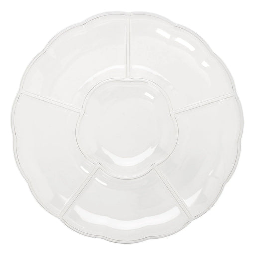 Scalloped Sectional Plastic Platter 16" | 1 ct - Zurchers