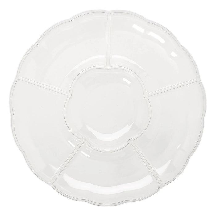 Scalloped Sectional Plastic Platter 16" | 1 ct - Zurchers