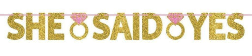 "She Said Yes" Gold Glitter Letter Banner | 12ft - Zurchers