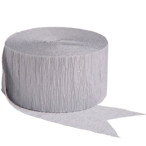 Silver Crepe Paper Streamer | 81' - Zurchers