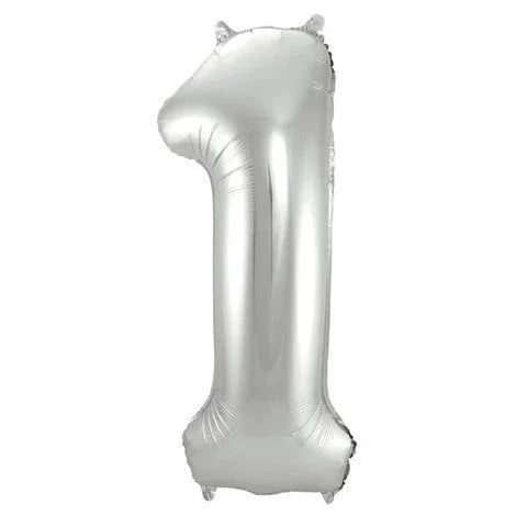 Silver Jumbo Number Balloons 34" - Zurchers