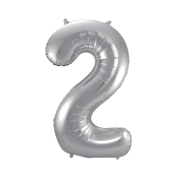 Silver Jumbo Number Balloons 34" - Zurchers