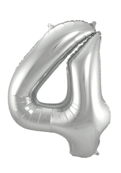 Silver Jumbo Number Balloons 34" - Zurchers