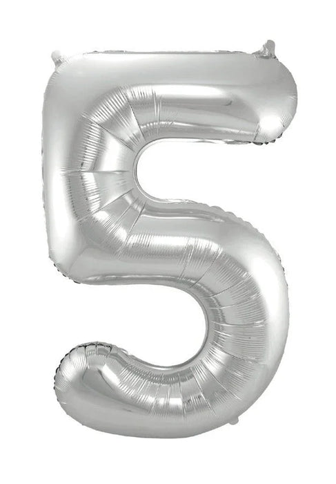 Silver Jumbo Number Balloons 34" - Zurchers