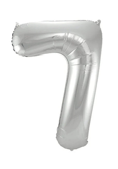 Silver Jumbo Number Balloons 34" - Zurchers