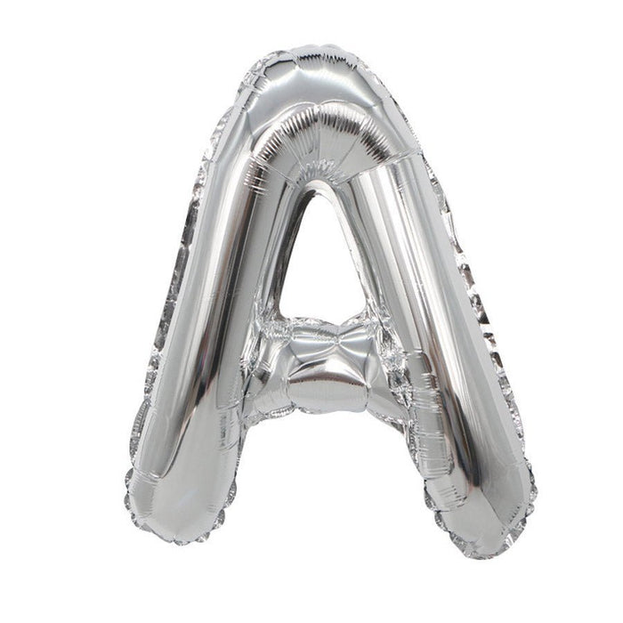Air Filled Silver Mylar Letter Balloon, 16" | 1 ct - Zurchers
