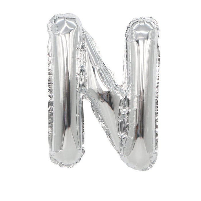 Air Filled Silver Mylar Letter Balloon, 16" | 1 ct - Zurchers