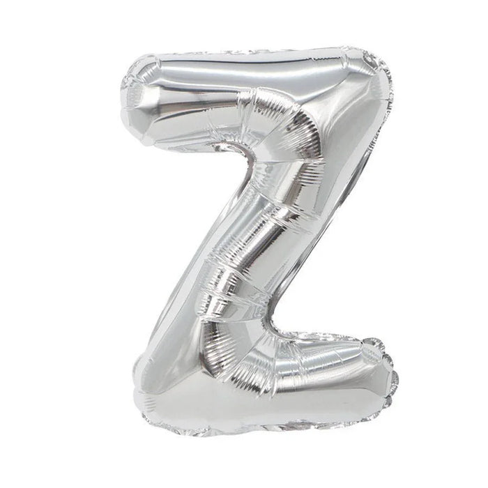 Silver Mylar ''Z'' Letter Balloon, 16" | 1 ct - Zurchers