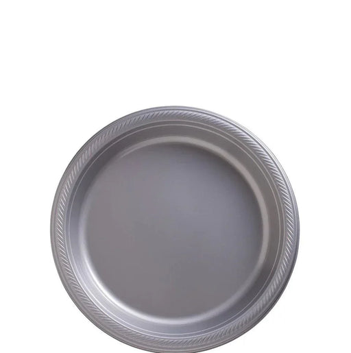 Silver Plastic Dessert Plates, 7'' | 50ct - Zurchers