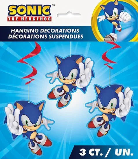Sonic The Hedgehog Hanging Swirl Decorations 26" | 3 ct - Zurchers