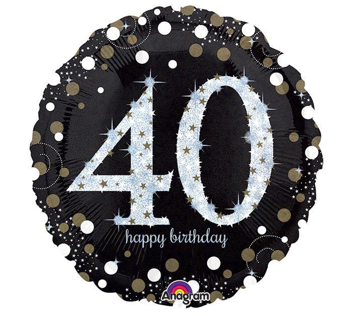 Sparkling 40 Mylar Balloon, 18'' | 1ct - Zurchers