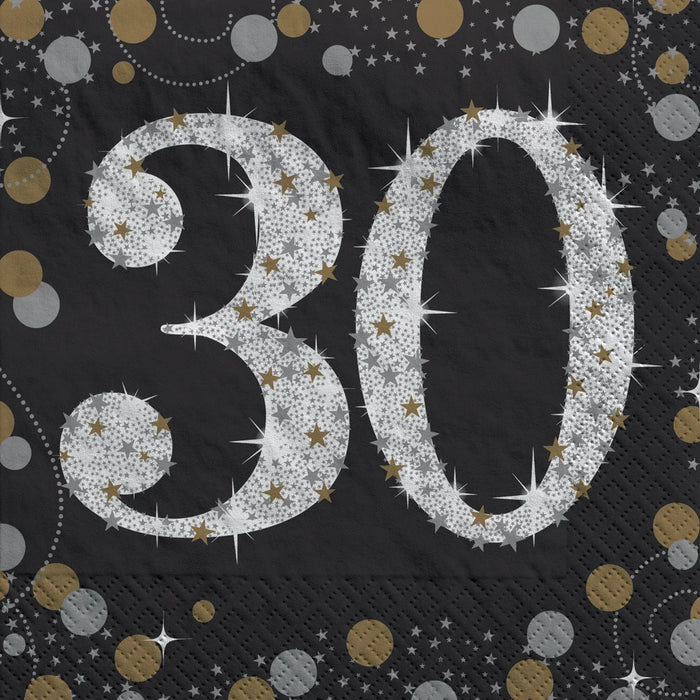 Sparkling Celebration "30" Beverage Napkins | 16 ct - Zurchers