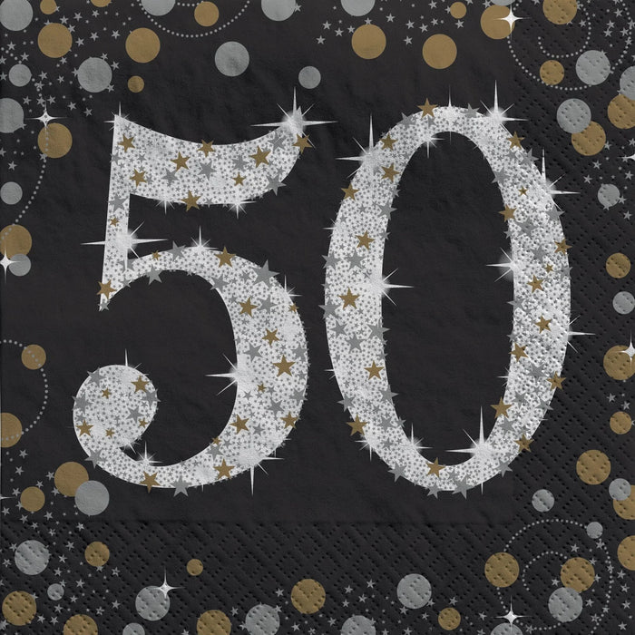 Sparkling Celebration "50" Luncheon Napkins | 16 ct - Zurchers