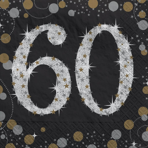 Sparkling Celebration "60" Beverage Napkins | 16 ct - Zurchers