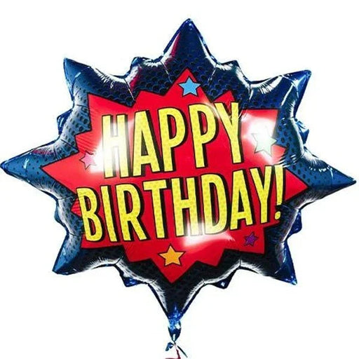 Superhero Birthday Burst Super Shape Mylar Balloon 32" | 1ct. - Zurchers