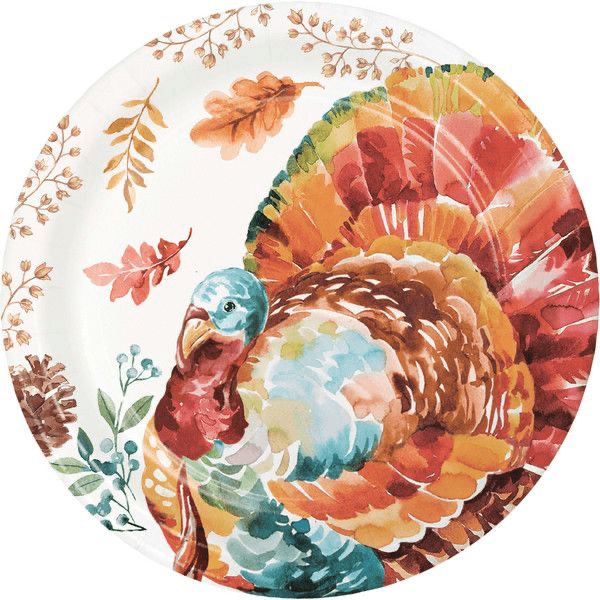 Tasteful Turkey - 9" Luncheon Plate 8 Ct - Zurchers