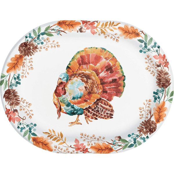 Tasteful Turkey - Oval Platter 12" X 9" 8 Ct - Zurchers