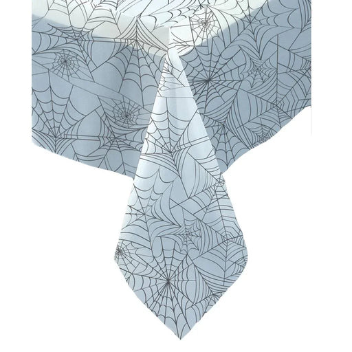 Halloween Clear Spider Web Table Cover 54" x 108" | 1ct - Zurchers