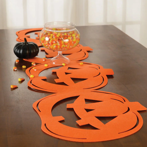 Halloween Jack O Lantern Table Runner 53"x13" | 1ct - Zurchers
