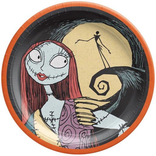 The Nightmare Before Christmas Sally & Spiral Hill Paper Dessert Plates, 6.75" | 18 ct - Zurchers
