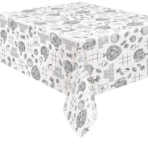 Turkey Day Coloring Paper Tablecover | 1ct - Zurchers