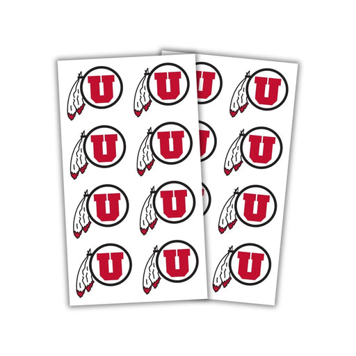 U of U Feather Black And Red Stickers 2" | 24 ct - Zurchers