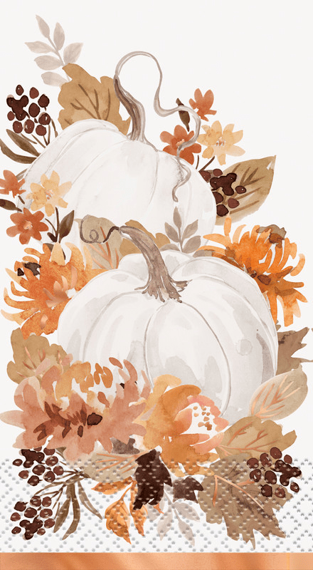 White Pumpkin Guest Napkin with Copper Foil | 1ct - Zurchers