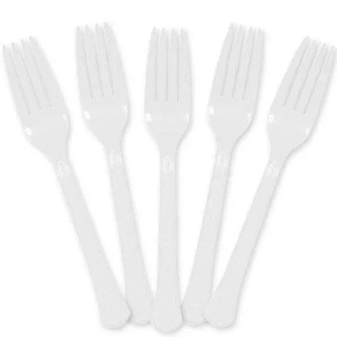 White Heavy Duty Plastic Forks | 50ct - Zurchers