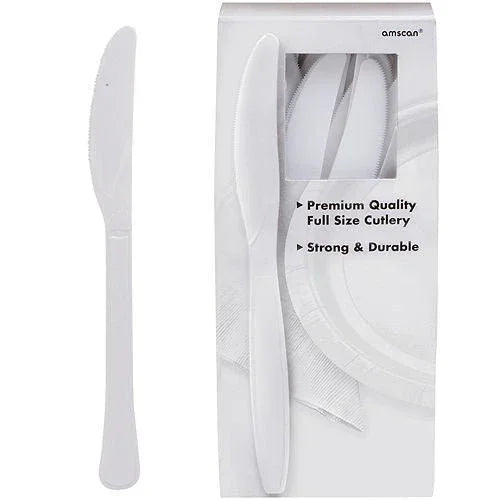 White Heavy Duty Plastic Knives | 20ct - Zurchers