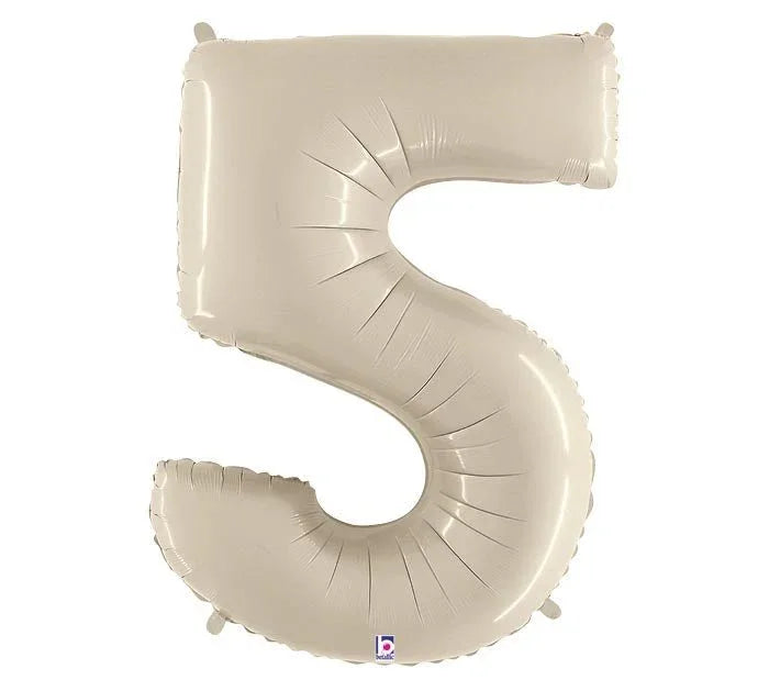 White Sand Jumbo Number Balloons 34" | 1 ct - Zurchers