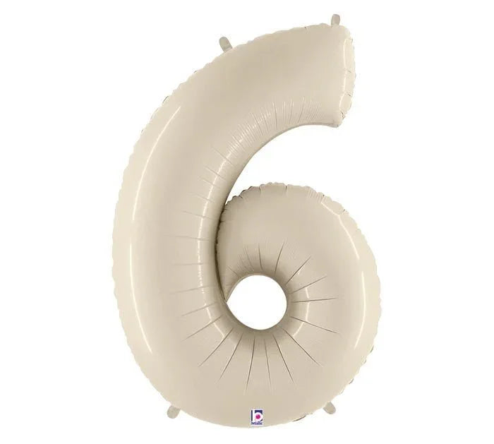 White Sand Jumbo Number Balloons 34" | 1 ct - Zurchers