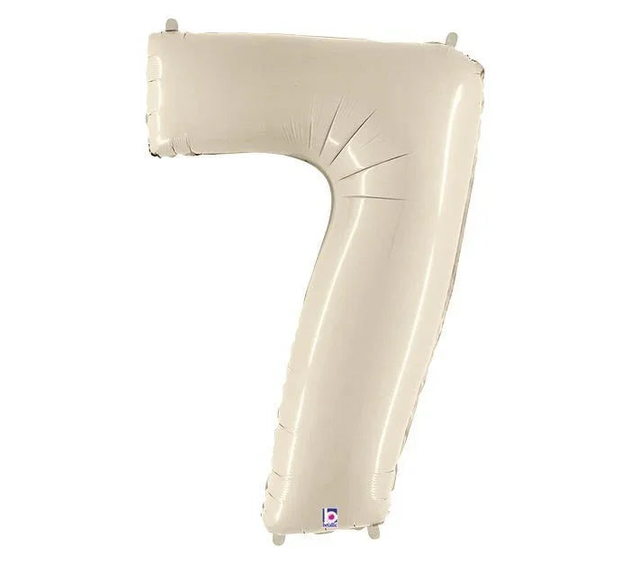 White Sand Jumbo Number Balloons 34" | 1 ct - Zurchers