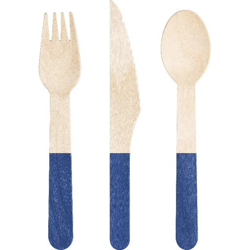Wood Assorted Cobalt Blue Cutlery 6.5" | 24 ct - Zurchers