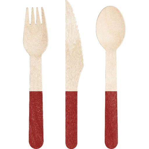 Wood Assorted Red Cutlery 6.5" | 24 ct - Zurchers