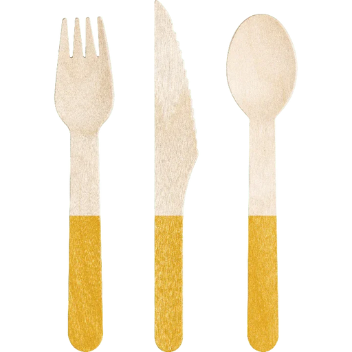 Wood Assorted Yellow Cutlery 6.5" | 24 ct - Zurchers