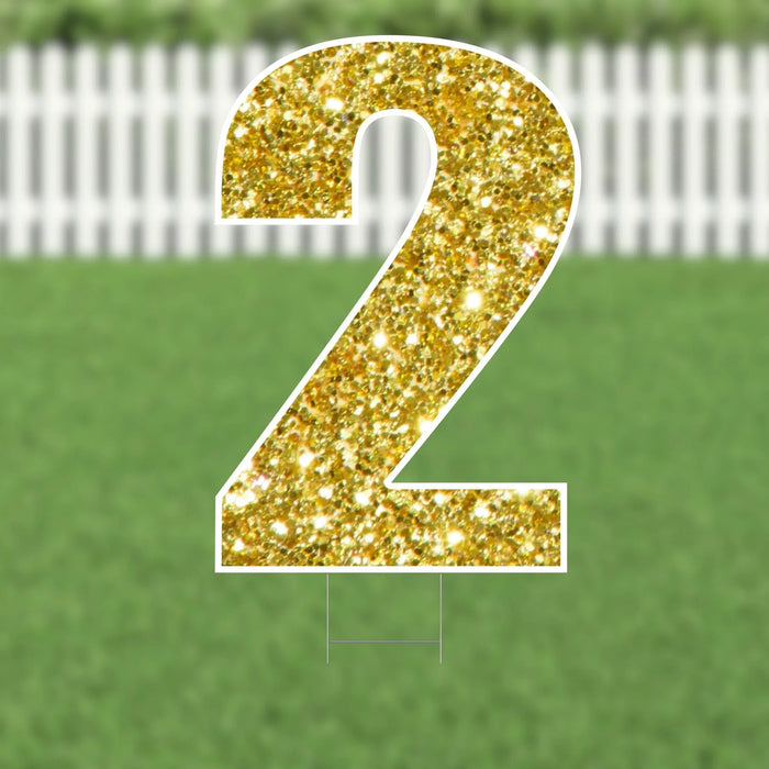 Yard Card Gold Number/Symbol 21.5" | 1ct - Zurchers