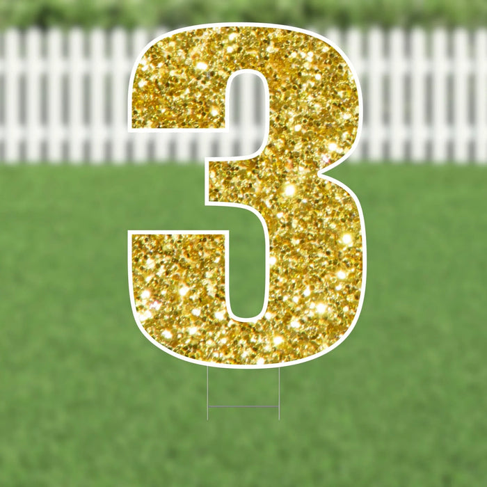 Yard Card Gold Number/Symbol 21.5" | 1ct - Zurchers