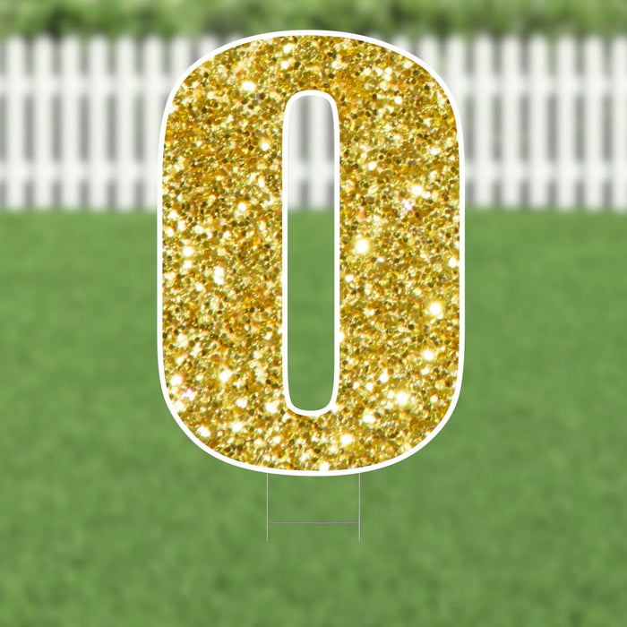 Yard Card Gold Number/Symbol 21.5" | 1ct - Zurchers