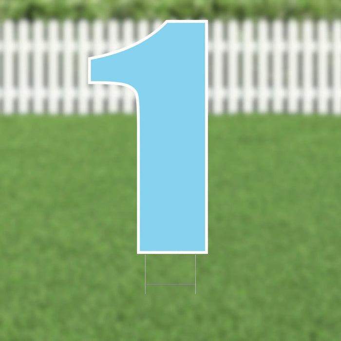 Yard Card Light Blue Number/Symbol 21.5" | 1ct - Zurchers