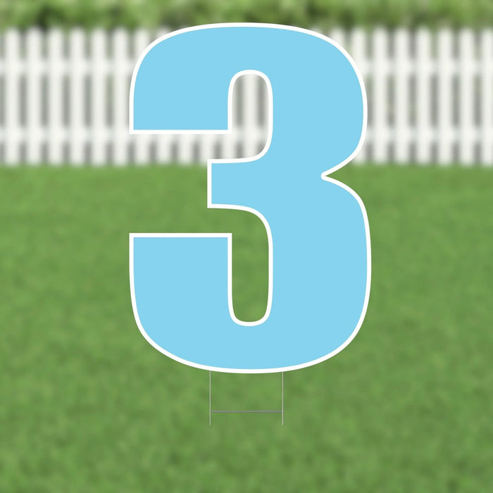 Yard Card Light Blue Number/Symbol 21.5" | 1ct - Zurchers