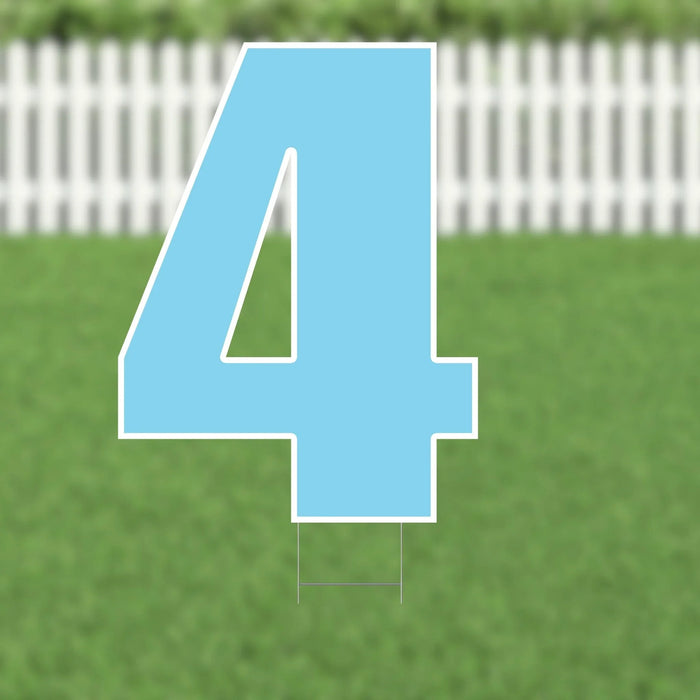 Yard Card Light Blue Number/Symbol 21.5" | 1ct - Zurchers