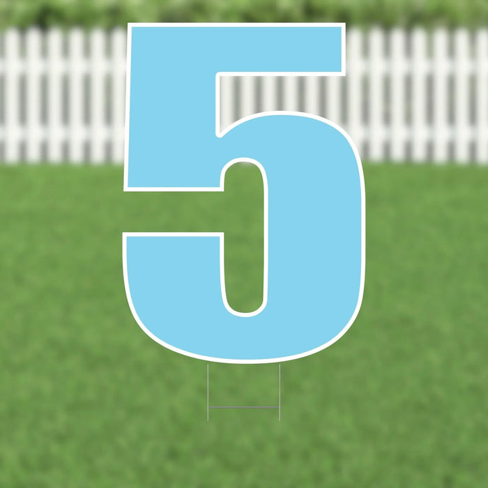 Yard Card Light Blue Number/Symbol 21.5" | 1ct - Zurchers