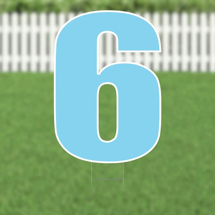 Yard Card Light Blue Number/Symbol 21.5" | 1ct - Zurchers