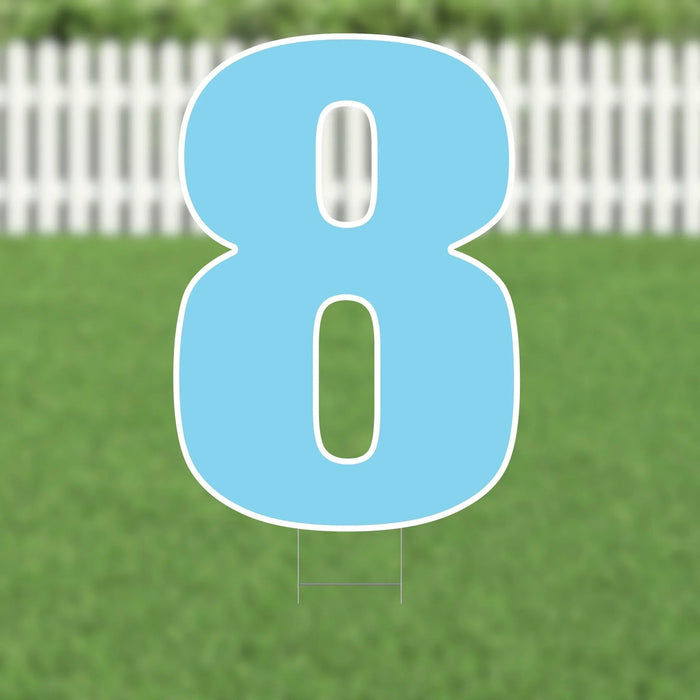 Yard Card Light Blue Number/Symbol 21.5" | 1ct - Zurchers