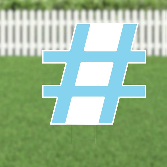 Yard Card Light Blue Number/Symbol 21.5" | 1ct - Zurchers