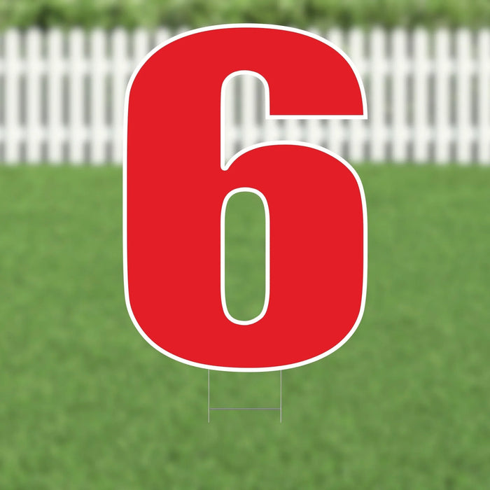 Yard Card Red Number/Symbol 21.5" | 1ct - Zurchers