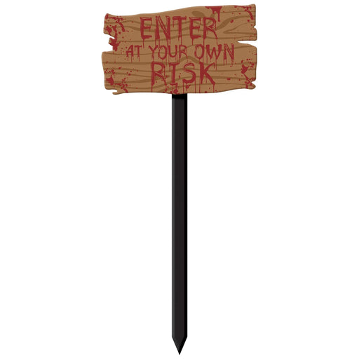 Halloween Bloody Enter At Own Risk Sign | 1ct - Zurchers