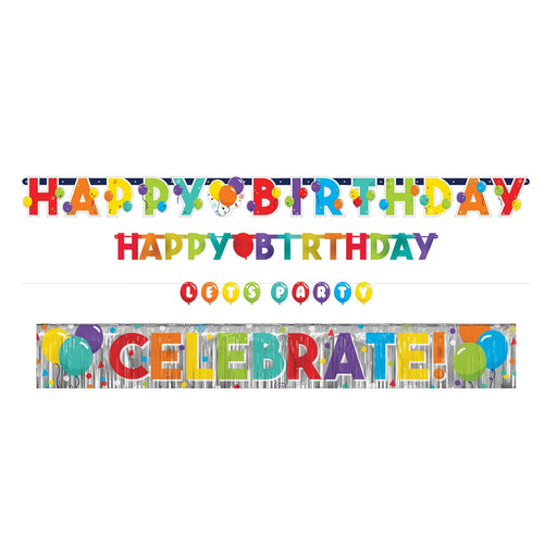 Birthday Celebration 4 - in - 1 Value Pack Banners | 4 ct - Zurchers